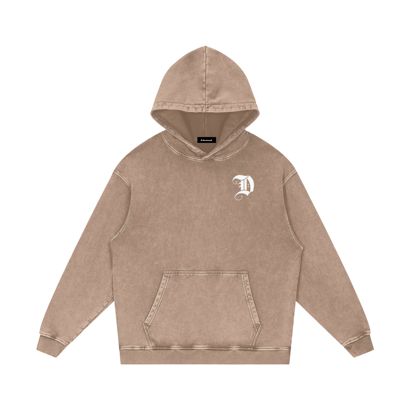 Snow Washed Loose Cotton Hoodie